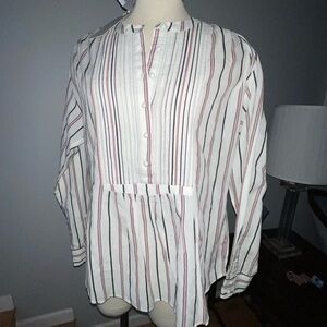 Joie Striped Button-Up Blouse  nwt